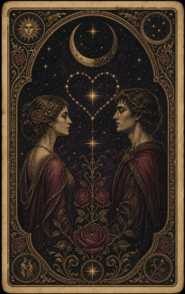 Винтажная карта Таро для расклада об отношениях